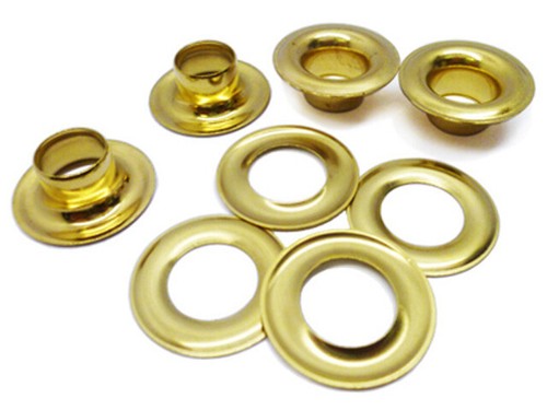 Solid brass eyelets - solid, washers