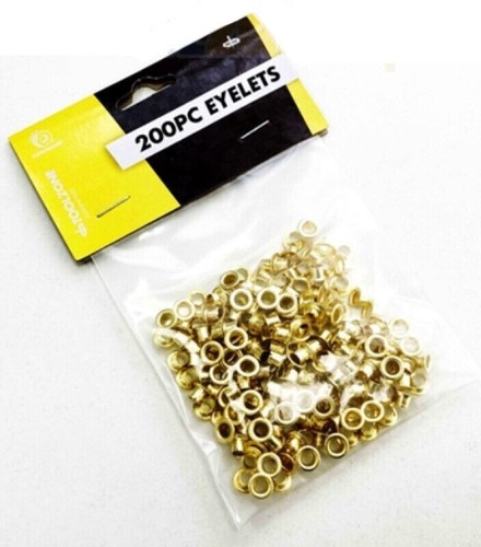 200pc brass eyelet rings set - brass,